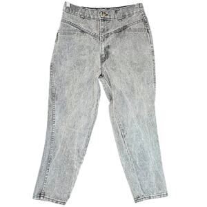 Vintage SUNSET BLUES Acid‎ Wash Mom Jeans 80s (28"x25") High Rise Bare Back USA